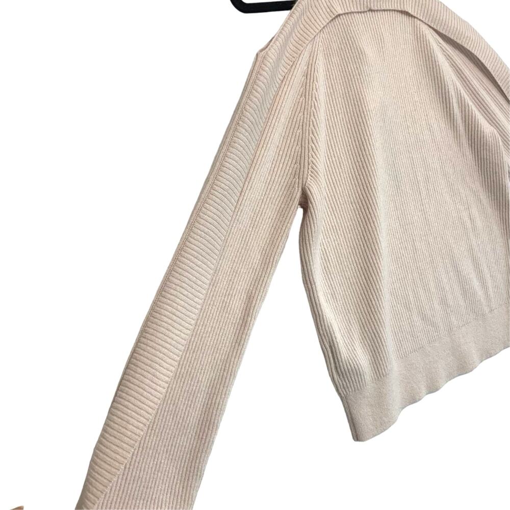 J Brand Mackenzie Cold Shoulder Cashmere Sweater NWT Women's M Faded Clear Pink - Picture 6 of 9